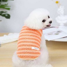 강아지옷 고양이옷 강아지고양이수면조끼 뽀글이애견수면조끼 오렌지 애견옷 반려동물옷 강아지조끼, L, 1개
