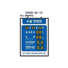 (OGU)수질현황판(넘버링 돌출형) 모델 59NB-W-12 (수동식 숫자 돌림판) 규격 : 가로600X세로800X뚜께15(mm), 블랙알루미늄, 노란색, 1개 - 감광성수지판