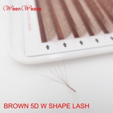 WeenWeave 다크 브라운 W 모양 속눈썹 연장 5D W 속눈썹 블룸 자동 꽃 프리메이드 팬 자연스럽고 부드, 02 D, 02 8-15MIX, 1개