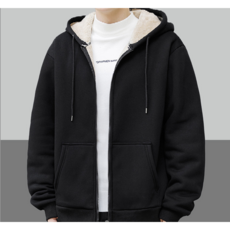에버그린 겨울 보들 융털 남녀공용 심플 데일리 보온 후드 집업, 115
