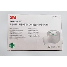 3M 트랜스포어 1527-1 12개 /통 재고있슴 3M TRANSPORE SUGICAL TAPE 트랜스포 의료용 테이프 플라스틱반창고, 1개