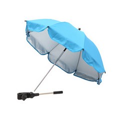 유모차 우산 암 체어 푸시 분리형 클립 파라솔 조절 야외 휠체어 태양 캐노피 쉐이드, Light Blue, 1개