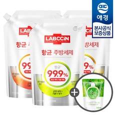 [애경] 랩신 항균 주방세제 리필 1L x3개 +주방세제200ml 증정, 레몬 주방세제 리필 1L x3개, 3개