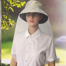 방충모 방충망 모자 정글 얼굴보호 해충 여름 모기물림 농사 그물 치마 모기차단, M(56-58cm), G82-아이보리모자에백사-K65, 1개