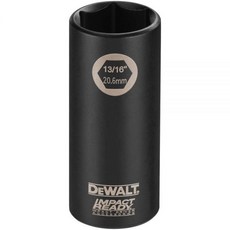 디월트 DW2286 12인치 IMPACT READY 38인치 드라이브용 딥 소켓 블랙 옥사이드, 1", Pack of 1 - 옥사이드