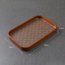 플레이트 식기 주방 나무 유리 트레이 플래터 책상 보관 정리함 과일 스낵 서빙, Rectangle D, 1개