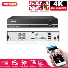 4K AHD DVR 인공지능 얼굴 인식 기록과 얼굴 지능 재생 8CH 6합 1 DVR 녹화기 CCTV 안전 모니터링 시스템에 사용, 영국 플러그, 4CH