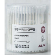 JAJU 자주 단단한 엠보형 면봉 200p, 1개