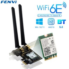 FENVI PCIE 무선 WiFi 어댑터 5374Mbps 6E AX210NGW 2.4G/5G/6Ghz 블루투스 5.3 802.11AX 네트워크 카드 PC