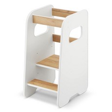 RONMALL 몬테소리 유아용 스텝 스툴 화이트, Oak&white, Oak&white
