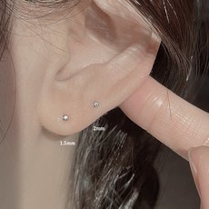 [silver 925] Tiny 실버 초미니 큐빅 귀걸이 (2size) silver 925] Tiny 실버 초미니 큐빅 귀걸이 (2size)