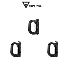 VIPERADE VAB1 바이펄러드 D형 카라비너 블랙 3개 세트 몰리 비너 고리 EDC 한강사