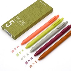 5pcs 빈티지 순수 컬러 펜 볼펜 05mm 멀티 컬러 젤 잉크 롤러 볼 펜 쓰기 사탕 선물 학교 A6696, (200002984)Fresh set