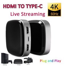 [해외] 4K60HZ HDMI TO TYPEC 비디오 캡처 카드 박스 라이브 브로드 캐스트 지원 게임 콘솔TV 박스카메라 용 라이브 스트랩, 상세내용표시