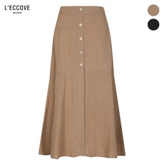 (레코브) 뒷밴딩 린넨 혼방 버튼 스커트(LK61B7SK530X)