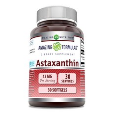 어메이징 뉴트리션 Amazing Nutrition Astaxanthin 12mg 120 아스타잔틴 피부 눈 항산화 120정 1개, 30정