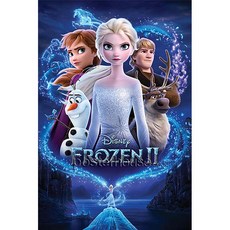 MAXI Poster 포스터 61x91 - 겨울왕국 2 / Frozen (Magic), 프레임없음 전면코팅(반광택)