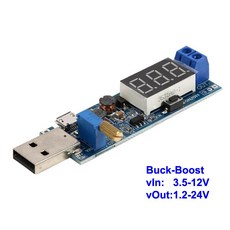 승압케이블 12v케이블 usb12v 2세트단 USB 5V DC-DC 벅 부스트 컨버터 전원 공급 장치 모듈 가변 전압 조정, 한개옵션0