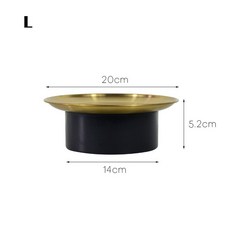북유럽 스타일 가정 거실 말린 과일 너트 트레이 화장품 아로마 테라피 장식 금속 보관 상자 뚜껑 포함, Black L, 1개
