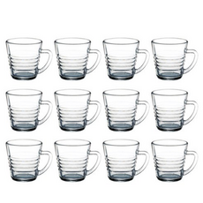 글라스락 내열강화유리 믹스커피컵 220ml, 투명, 12개