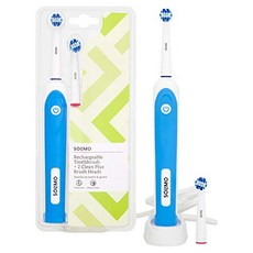 Phniti 잇몸칫솔 교정 미백 치과용 독일 어금니치과칫솔 아마존 브랜드 Solimo 충전식 전동 칫솔 + 2개의 클린 플러스 교체 용 브러쉬-43992, 단일옵션