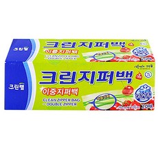 크린랩 크린이중지퍼백15X10cm(20매)/주방 다용도 비닐 봉투 음식보관 sky*93683zC, 단품, 1개