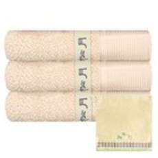 송월타월 뉴명품 수건 3p + 허니팬스 고리 핸드타월 노랑, 베이지, 1세트
