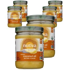 누티바 코코넛 오일 버터 향 Coconut Oil Butter Flavor, 414ml, 6개
