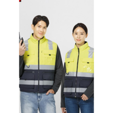 [에이스 ACE-V3772] 겨울형광조끼 회색반사띠 야간패딩안전조끼, 1개
