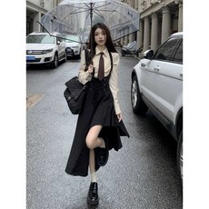 NextKiss 영국교복 복고풍 대학 스타일 스커트 러빈데어