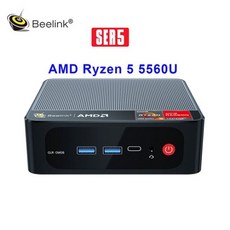 Beelink SER5 MAX AMD Ryzen 7 5800H 5700U 5500U 5560U 윈도우 11 미니 PC DDR4 16GB 500GB SSD WIFI6 BT5.0, [01] 16GB 500GB, [01] 미국, [04] AMD Ryzen 5 5560U