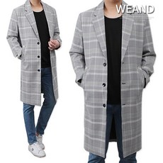 남자체크롱코트