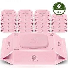 앙블랑 네오 핑크 아기물티슈 63g 캡형 72매X20팩, 분홍색