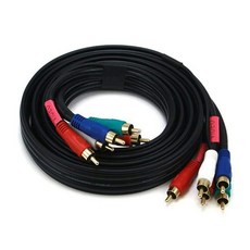 Monoprice 22AWG 5-RCA Component Video/Audio Coaxial Cable 6ft Black