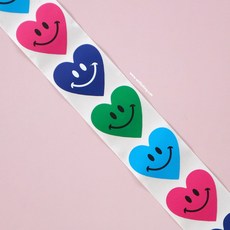 웰베이킹 하트스마일 스티커 (수량 선택), 500개 1롤