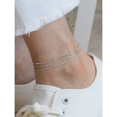 실발찌 디오니 925 실버 은발찌 여자 이태리 체인 레이어드 앵클릿 데일리 베이직 패션