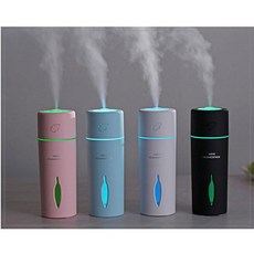 박하몰 미니가습기 [1+1] 2개세트 LED USB 초음파 휴대용 차량용, 화이트+블루