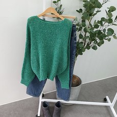 깐깐한초이스 / 보트넥 루즈핏 알파카 니트