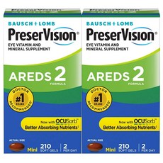 바슈롬 프리져비전 AREDS2 미니 210정 [ 아이비타민 앤 미네랄 /Bausch Lomb PreserVision 210 softgels], 2개