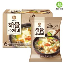 이가자연면 해물수제비 188.5g x 6입 해물육수 쫄깃 감칠맛, 6개