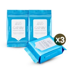 갸스비 파우더 데오도란트 바디페이퍼 쿨 시트러스 30매, 3개