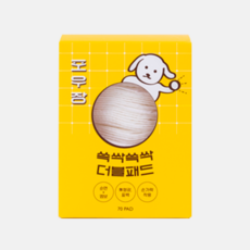포우장 쓱싹쓱싹 더블패드 강아지 고양이 귀청소 눈꼽제거 샤워티슈 패드, 1개, 70개입