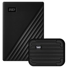 WD New My Passport 휴대용 외장하드 + 파우치 세트, 6TB, 블랙 6TB, 블랙