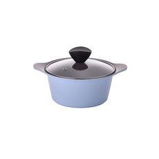 키친웰 벨로스 세라믹 냄비 파스텔 컬러 시리즈 6종 유리뚜껑 포함, 양수 16cm 블루, 1개