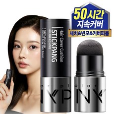 빈모 새치 커버 써니팝 헤어 커버 쿠션 스틱팡 헤어라인 흰머리커버 헤어쿠션, 1개, 내추럴블랙
