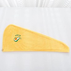 헤어타올 여성용 건조 캡 흡수성 삼각형 모자 긴 목욕 모자., 1개, 2.yellow