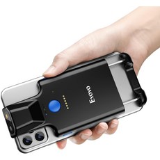 Eyoyo 무선 QR 코드 스캐너 백 클립 폰 재고용 iPad PC 바코드 리더용 2D 바코드 스캐너, black, 1개