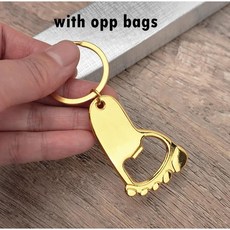 샤워 선물 골드 발 모양 키체인 병따개 세례 축하 파티 기념품, 1.with opp bag, F.20 pieces