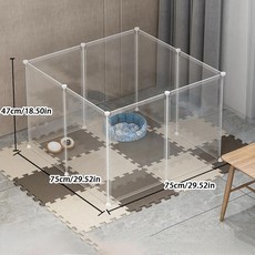 투명 애완 동물 울타리 플러스 다리미 그물 자유롭게 결합 고양이, 1개, A.diy cage