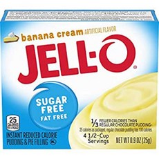 jell-o 바나나 크림 인스턴트 슈가 프리 팻 프리 푸딩 & 파이 필링 믹스 0.90 온스 박스, 1